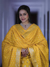 Banarasee Faux Georgette Zari Work Salwar Kameez Fabric With Dupatta Set-Yellow