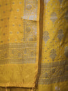 Banarasee Faux Georgette Zari Work Salwar Kameez Fabric With Dupatta Set-Yellow