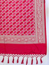 Banarasee Dual Color Katan Silk Zari Work Salwar Kameez Fabric With Dupatta Set-Red & Pink