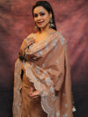 Banarasee Chanderi Cotton Salwar Kameez With Dupatta Set-Brown