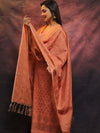 Banarasee Soft Cotton Ghichha Work Salwar Kameez Fabric With Dupatta-Peach