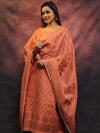 Banarasee Soft Cotton Ghichha Work Salwar Kameez Fabric With Dupatta-Peach