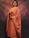 Banarasee Soft Cotton Ghichha Work Salwar Kameez Fabric With Dupatta-Peach