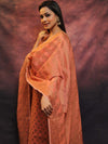 Banarasee Soft Cotton Ghichha Work Salwar Kameez Fabric With Dupatta-Peach