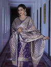 Banarasee Tissue Zari Work Salwar Kameez Fabric With Dupatta Set-Lilac