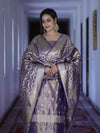 Banarasee Tissue Zari Work Salwar Kameez Fabric With Dupatta Set-Lilac
