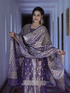 Banarasee Tissue Zari Work Salwar Kameez Fabric With Dupatta Set-Lilac
