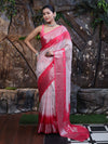 Banarasee Handloom Semi Silk Saree With Zari Buta Work & Contrast Border-Blush Pink(Dual Tone)