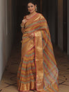 Banarasee Handwoven Crushed Tissue Saree-Multicolor