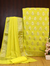 Banarasee Georgette Salwar Kameez Fabric With Dupatta Set-Yellow