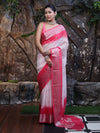 Banarasee Handloom Semi Silk Saree With Zari Buta Work & Contrast Border-Blush Pink(Dual Tone)