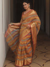 Banarasee Handwoven Crushed Tissue Saree-Multicolor