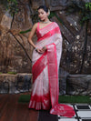 Banarasee Handloom Semi Silk Saree With Zari Buta Work & Contrast Border-Blush Pink(Dual Tone)