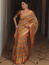 Banarasee Handwoven Crushed Tissue Saree-Multicolor