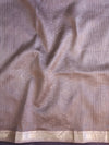 Handloom Maheshwari Silk Bagru Block Printed Saree-Dusky Pink