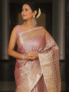 Banarasee Handwoven Tissue Saree With Zari Buta-Lavender