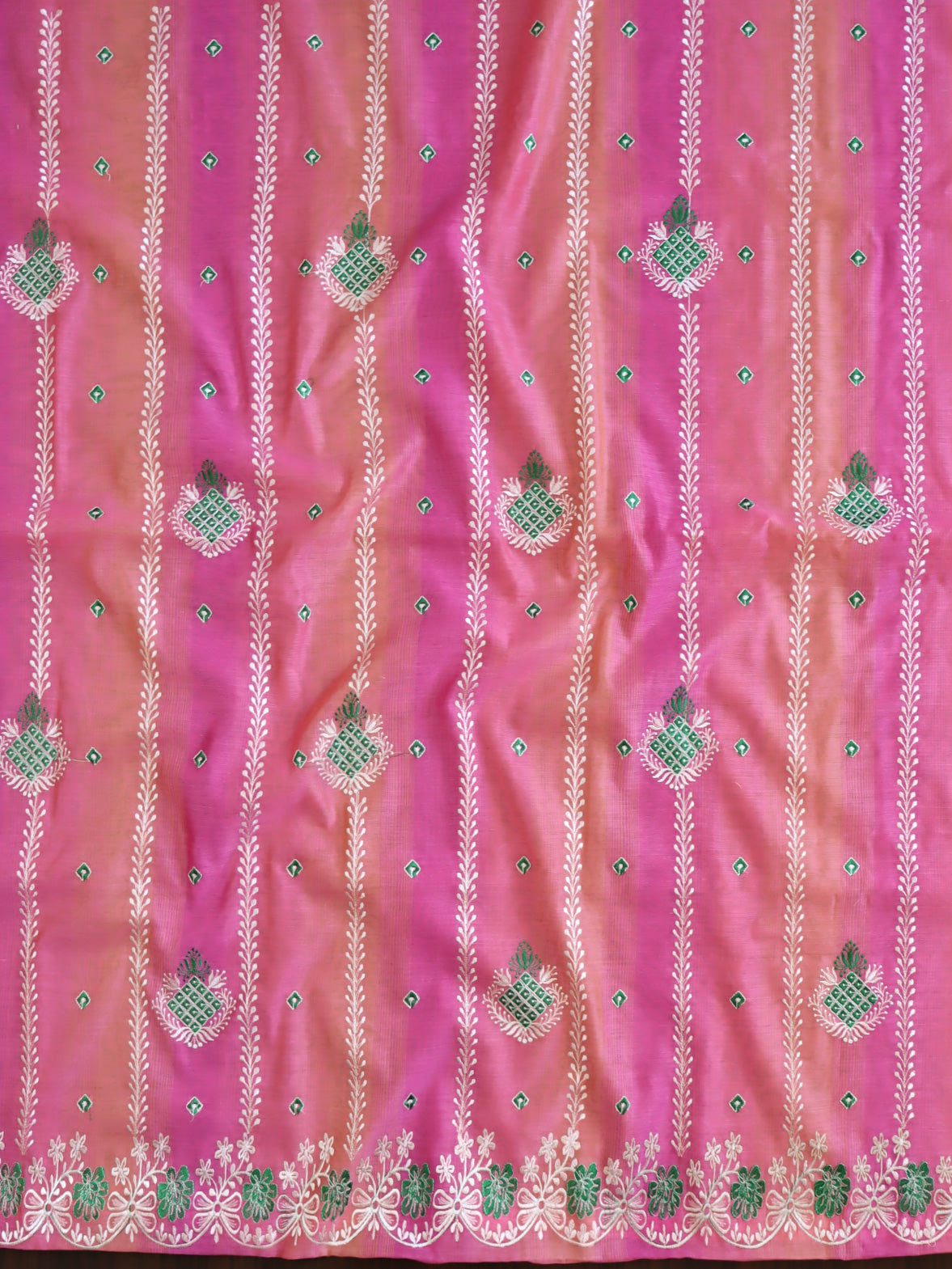 Banarasee Chanderi Cotton Embroidered Salwar Kameez With Dupatta Set-Pink