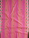 Banarasee Chanderi Cotton Embroidered Salwar Kameez With Dupatta Set-Pink