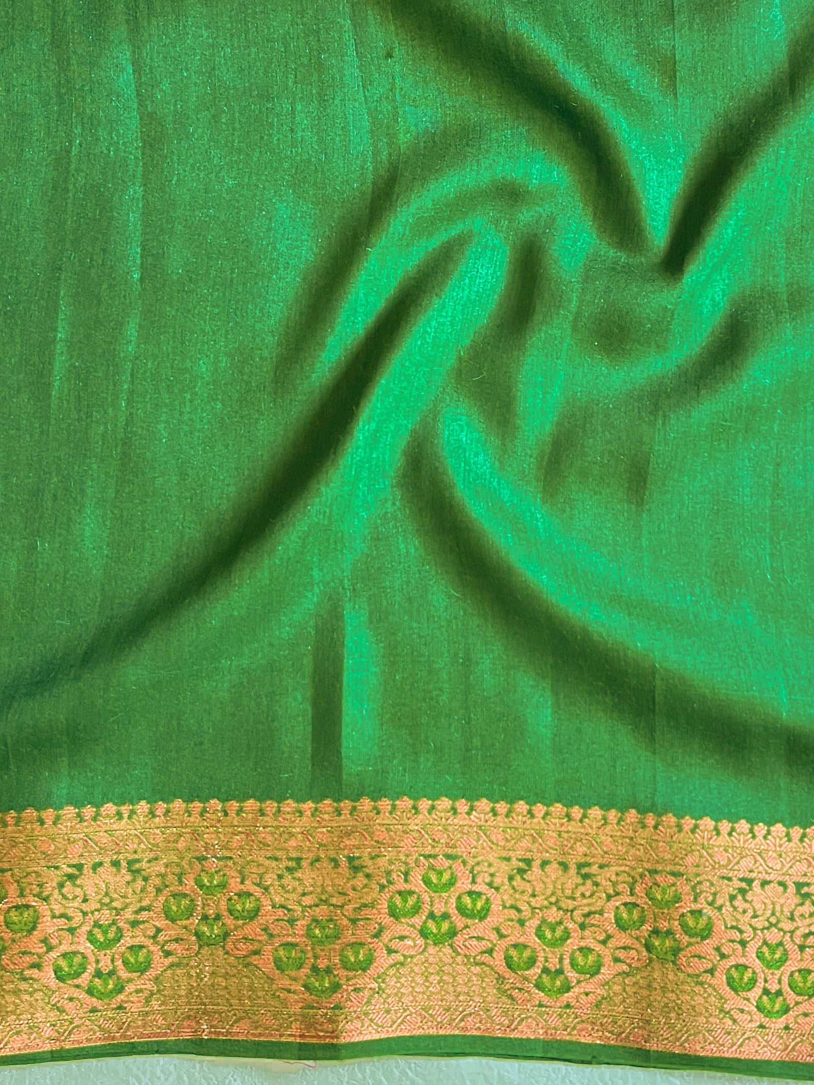 Banarasee Pure Handloom Muga Silk Saree With Zari & Gold Weaving-Mustard Yellow