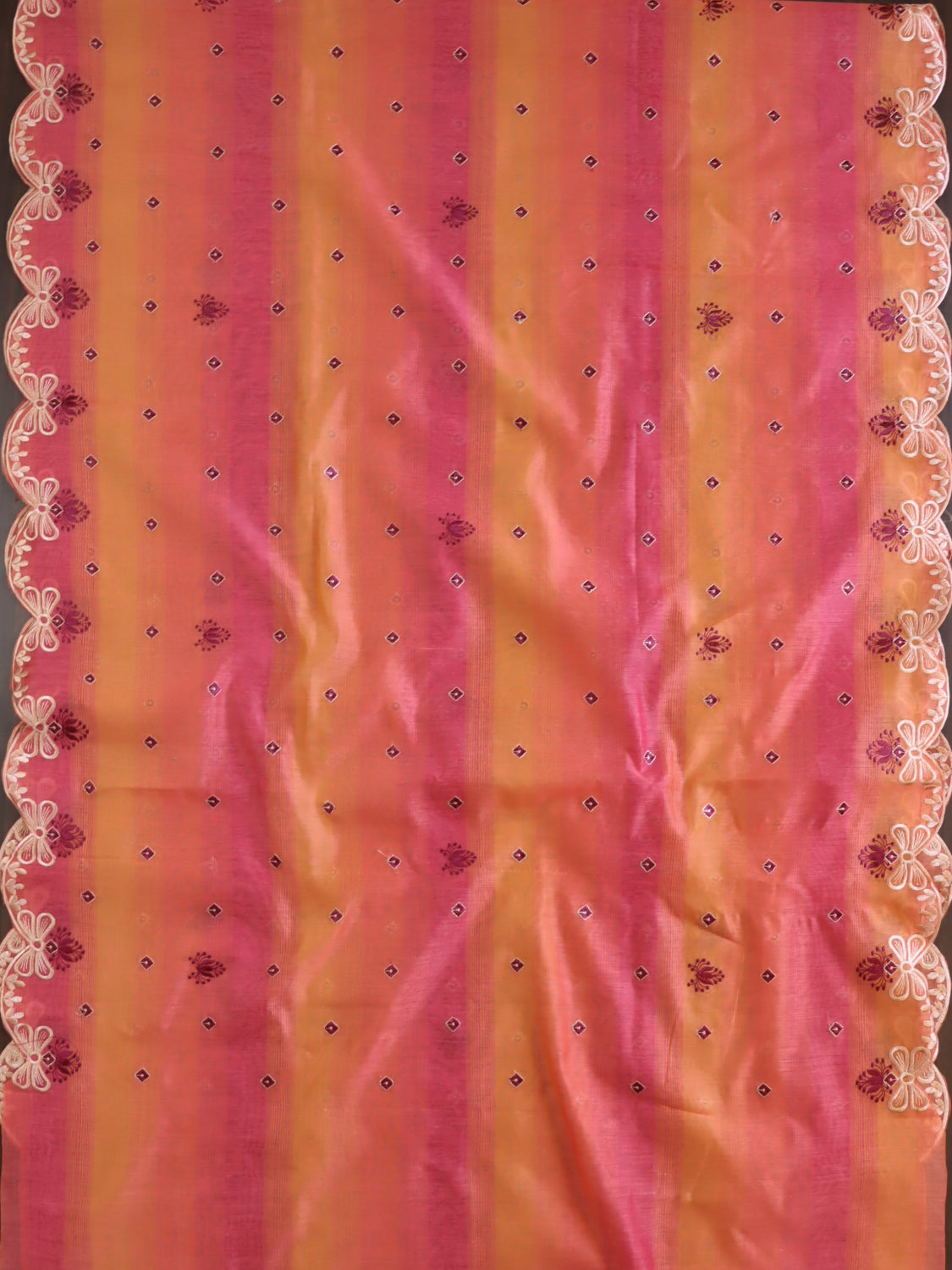 Banarasee Chanderi Cotton Embroidered Salwar Kameez With Dupatta Set-Peach