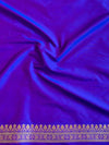 Banarasee Handwoven Semi-Katan Tanchoi Weaving Floral Border Saree-Violet