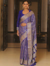 Banarasee Pure Chiffon Saree With Resham Zari Work-Royal Blue