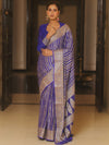 Banarasee Pure Chiffon Saree With Resham Zari Work-Royal Blue