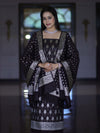 Banarasee Faux Georgette Zari Work Salwar Kameez Fabric With Dupatta Set-Black