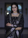 Banarasee Faux Georgette Zari Work Salwar Kameez Fabric With Dupatta Set-Black