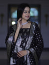 Banarasee Faux Georgette Zari Work Salwar Kameez Fabric With Dupatta Set-Black