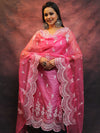 Banarasee Organza Resham Work Salwar Kameez Fabric With Dupatta-Pink