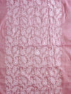 Banarasee Kota Doria Hand-Embroidered Salwar Kameez With Dupatta Set-Pink