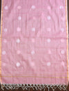 Banarasee Kota Doria Hand-Embroidered Salwar Kameez With Dupatta Set-Pink