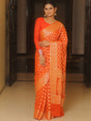 Banarasee Pure Chiffon Saree Zari Jaal Design-Orange