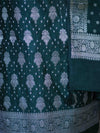 Banarasee Faux Georgette Zari Work Salwar Kameez Fabric With Dupatta Set-Deep Green