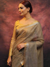 Banarasee Linen Tissue Sona Rupa Zari Work Saree-Grey