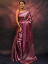 Banarasee Handwoven Tissue Silver Zari Saree-Magenta