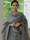 Banarasee Salwar Kameez Cotton Silk Resham Buti Woven Fabric-Grey