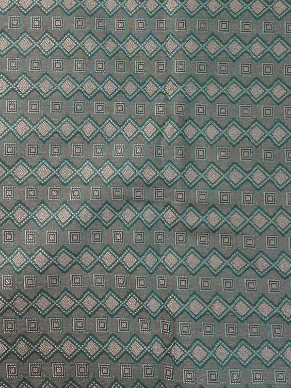 Banarasee Salwar Kameez Cotton Silk Resham Buti Woven Fabric-Sea Green