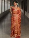 Banarasee Pure Chiffon Saree With Resham Zari Work-Maroon