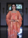 Banarasee Cotton Silk Salwar Kameez Fabric With Zari Jaal Design Dupatta Set-Peach