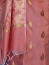 Banarasee Cotton Silk Salwar Kameez Fabric With Zari Jaal Design Dupatta Set-Peach