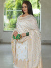 Banarasee Handloom Chanderi Salwar Kameez Fabric With Meena & Zari Design-White