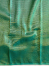 Banarasee Chiffon Bandhani Print Saree With Gold Zari Lace Border-Green