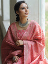 Banarasee Salwar Kameez Cotton Silk Resham Buti Woven Fabric-Peach