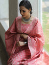 Banarasee Salwar Kameez Cotton Silk Resham Buti Woven Fabric-Peach