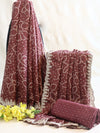 Banarasee Chiffon Bandhani Print Saree With Hand Work-Brown