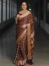Banarasee Pure Chiffon Saree Zari Jaal Design-Maroon