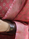 Banarasee Salwar Kameez Cotton Silk Resham Buti Woven Fabric-Peach