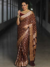 Banarasee Pure Chiffon Saree Zari Jaal Design-Maroon